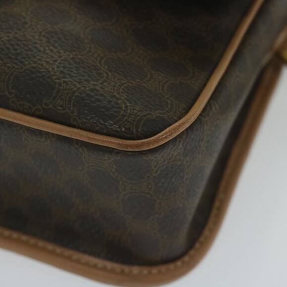 CELINE Macadam Canvas Shoulder Bag Pvc Leather Brown - Picture 9 of 12